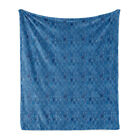 Mosaik Weich Flanell Fleece Decke Traditionell Blau Arabesque