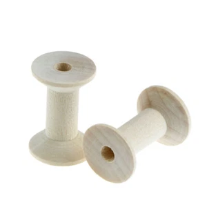 10x leere Holzspulen für Fadendraht Handarbeiten 47mmx31mm _cn - Bild 1 von 7