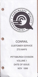 Conrail ZTS Maps Pittsburgh Division Vol 1. November 1996 - Bild 1 von 3