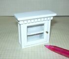 Miniature White Medicine Cabinet w/Acetate Door, Dentil Trim: DOLLHOUSE 1:12 