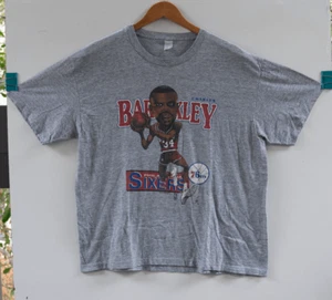 Vintage 80s Philadelphia 76ers Charles Barkley NBA T-Shirt Gray Size L - Bild 1 von 7