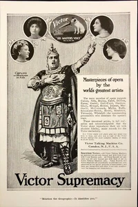 1917 Victor Talking Machine Caruso Opera Camden NJ Antique Print Ad - Picture 1 of 6