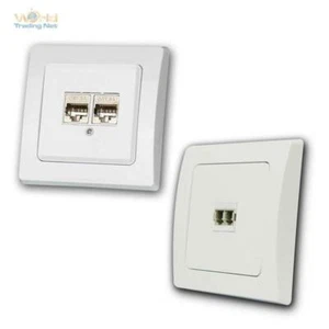 DELPHI Netzwerkdosen unterputz weiß, RJ45/Lichtwellenleiter, LAN DSL Glasfaser - Bild 1 von 12