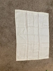 jacquard francais Linen Small Table Cloth. White.Trees/Floral. 23.5x32.5. France - Picture 1 of 7