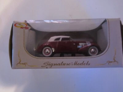 Signature Models 1937 Cord B12 Supercharged 1:18 Scale Burgundy W/ Box - Image 1 of 4