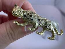 Cheetah Leopard Jungle Cat GERRYS Vintage Silver Brooch Pin V-6273*