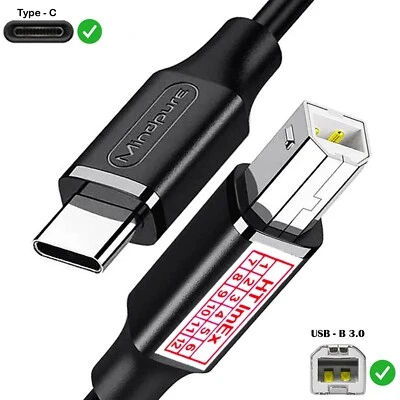 USB-C to USB B 2.0 Scanner Druckerkabel HP Photosmart B209a, C5280, C4344, D6160 - Bild 1 von 4