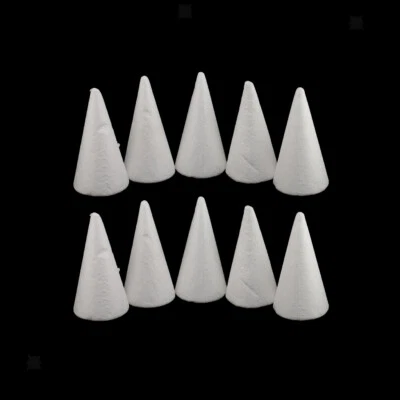 White Cone Shape Christmas Tree Styrofoam Polystyrene Foam Materials for Kids - Image 1 of 4