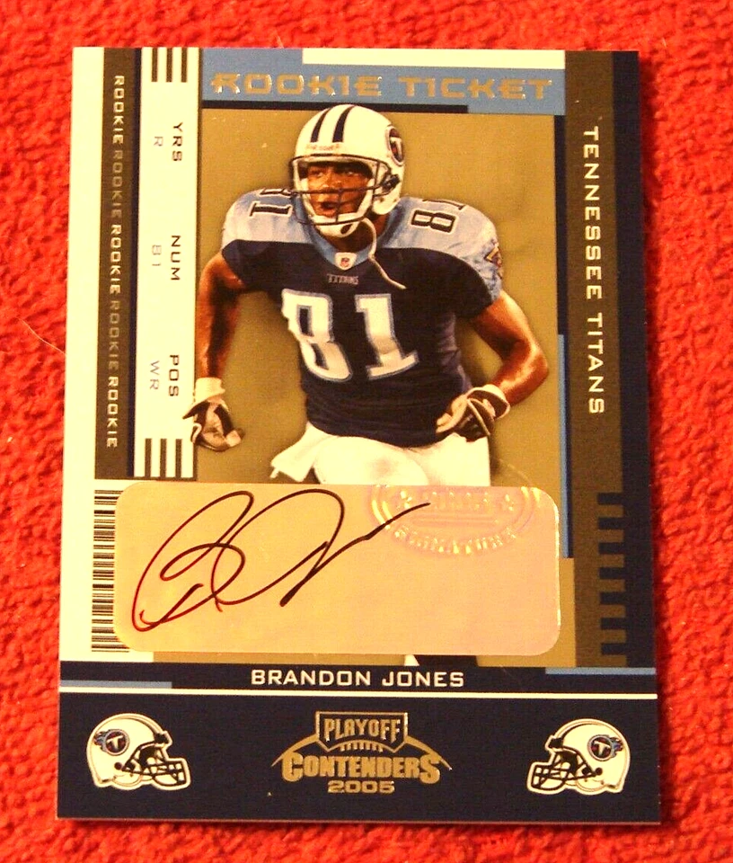 BRANDON JONES TITANS OKLAHOMA 2005 PLAYOFF CONTENDERS AUTO RC #111 (OK-142) - Image 1 of 1