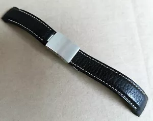 Tudor Stainless Steel Deployment 20mm and Leather Strap Black - Picture 1 of 8