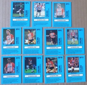 SUNDERLAND FOOTBALL CARDS by TEAM TACTIX 1986 Trading Cards Set OF 11 - Picture 1 of 13