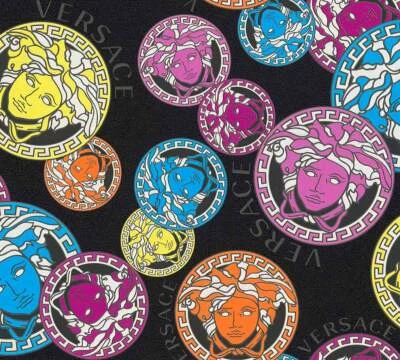 Tapete Versace Home Designer 38610-4 Logo Medusa Schwarz Weiß Bunt (8,46€/1qm) - Bild 1 von 4