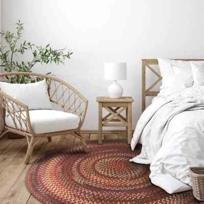 Ковры Capel американский классический красный шерстяная смесь кантри плетеный круглый ковер - Изображение 1 из 3