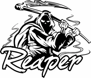 Grim Reaper Scythe Death Skull Monster Zombie Truck Window Vinyl Decal Sticker - Foto 1 di 2