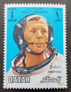 [SJ] Qatar Manned Moon Landing Apollo 1969 Space Astronomy Neil (stamp) MNH
