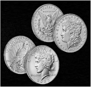 2023 Morgan and Peace SILVER Dollars in Original Mint Boxes ***READY TO SHIP*** - Picture 1 of 4