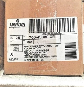 (K) Leviton Quickport MTRJ Adapter 700-49889-QFI (Ivory) Box Of 25 - Picture 1 of 2