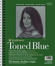 Strathmore 400 Series Sketch Paper Pad, Toned Blue, Side Wire Bound, 9X12 Inch,