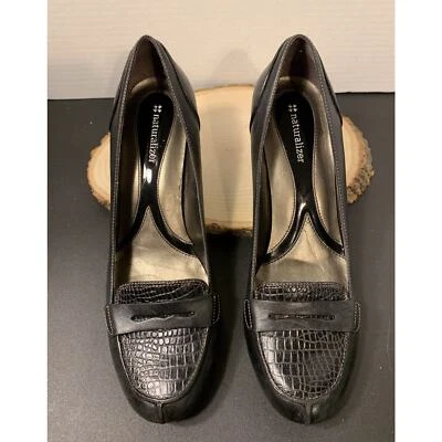 Zapatos de salón mocasines de cuero negro NATURALIZER DOWNTOWN talla 8 Foto 1 de 4