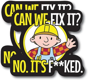(2 Pack) Can We Fix It - No It'S F***Ed Stickers - Funny Mechanic Toolbox Constr - Picture 1 of 12