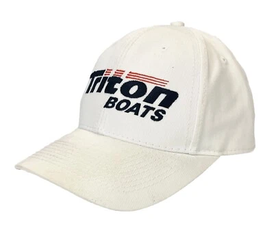 Boné de bola Triton Boats fibra de vidro pesca barco de esqui fabricação ajustável branco - Imagem 1 de 4