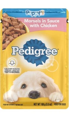 PEDIGREE PUPPY Soft Wet Dog Food Morsels in Sauce With Chicken, 3.5 oz Pouches, - Image 1 of 2