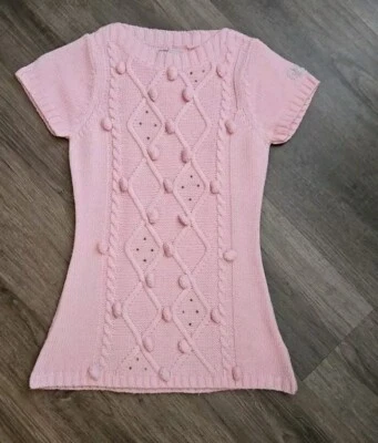 Aubergine Girls Size 10/12 Pink Crew Neck Long Tunic Sweater - Image 1 of 4