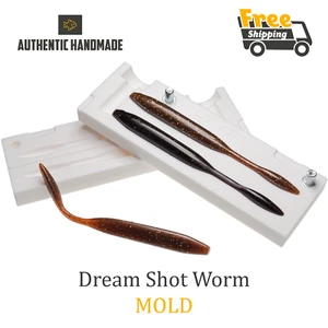Señuelo Dream Shot Worm 2 cavidades molde cebo plástico suave hágalo usted mismo 108 mm - Imagen 1 de 3