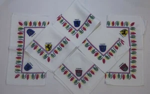 6 servilletas de lino vintage Indanthren Alemania Berlín Munchen Hamburgo Stuttgart - Imagen 1 de 7