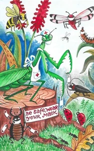 11x7 Mantis Insekt RYTA Druck Gemälde Maske Sicherheit Kunst Büro Krankenhaus Wand - Bild 1 von 1