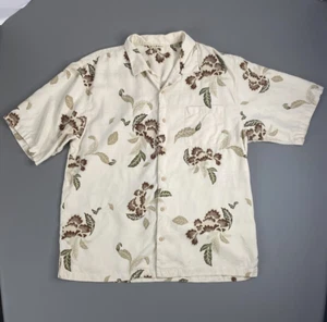 Tommy Bahama Hawaiian Silk Shirt Mens Large Floral Short Sleeve - Picture 1 of 10
