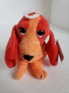 Applause Hush Puppies 6" Bean Bag Plush Basset Hound Dog Light Red & Orange New - Picture 1 of 5