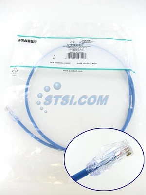Panduit UTP28X3BU Cat6a 28awg Network Patch Cable, 3 Ft Blue ~STSI - Image 1 of 4