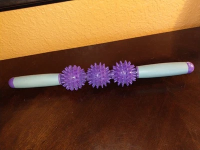 Backbayia Three Ball Muscle Massage Stick Roller Fascia Massage Roller Deep Tiss - Image 1 of 2