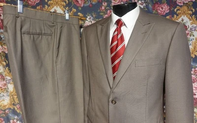 J.Ferrar Modern Fit Peak Lapel Suit Dark Tan 42R - Image 1 of 4