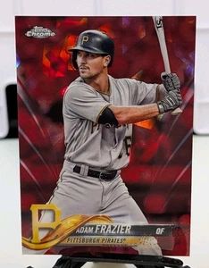2018 Topps Chrome Sapphire Red Refractor 4/10 #673 Adam Frazier Pirates SSP - Bild 1 von 4