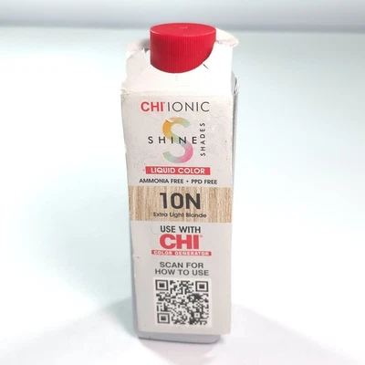 Color de cabello líquido Chi Ionic rubio extra claro 10N tonos brillantes tinte de 3 oz  Foto 1 de 4