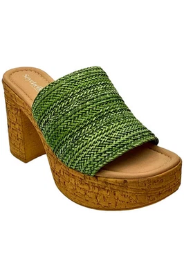 Sandalias de plataforma para mujer Seychelles tejidas verdes aplausos Foto 1 de 3