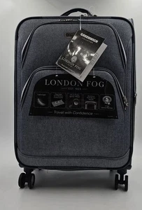 London Fog Greenwhich 25" Expandable luggage/Suitcase Spinner Blue 0608 - Picture 1 of 12