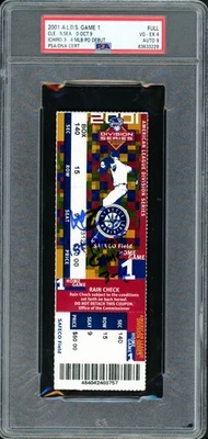 Ichiro Suzuki Auto 2001 ALDS Game 1 Ticket PSA 4 Sig 9 1st Playoff Game 3-4 DNA - Image 1 of 2