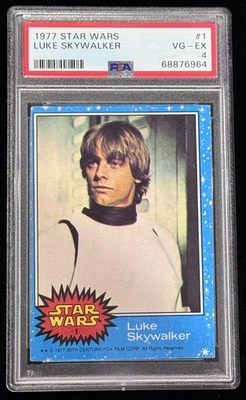 Luke Skywalker 1977 Topps Star Wars #1 "mark hamill" Rookie Card (HOF RC) PSA 4 - Image 1 of 2