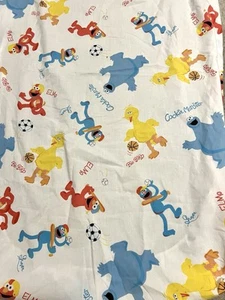 Vintage Sesame Street Crib Sheet Elmo Cookie Monster Grover Big Bird Sports - Picture 1 of 4