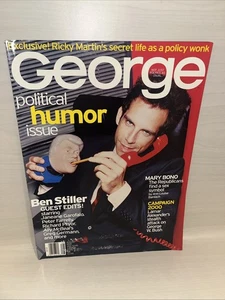 JFK Jr's - GEORGE MAGAZINE Political August 1999 Ben Stiller Pee Wee Y2K Fashion - Picture 1 of 3