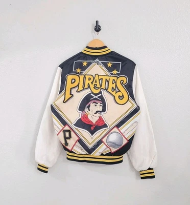 Vintage 90's Pittsburgh Pirates Chalk Line Satin Bomber Jacket Men's Size Small  - Image 1 of 4