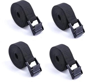 Premium Lashing Nylon Strap - Cam Buckle Tie Down Straps Heavy Duty Black - Picture 1 of 7