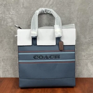 Borsa Coach Graham strutturata con Coach Stripe Gunmetal/Denim Multi - Foto 1 di 10