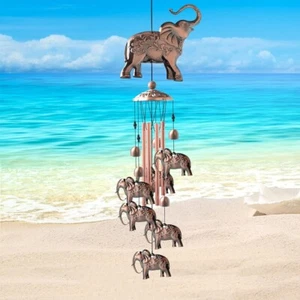 33" Elephant Metal Wind Chimes Outdoor Garden 4 Tubes Bells Home Yard Decor Gift - Picture 1 of 10