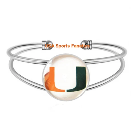 Miami Hurricanes Team Logo Adjustable Bangle Bracelet Cover