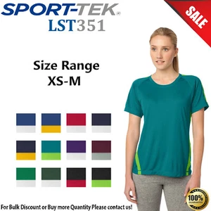 Sport-Tek Womens Short Sleeve Colorblock Raglan Sleeves Tee LST351 - Picture 1 of 13