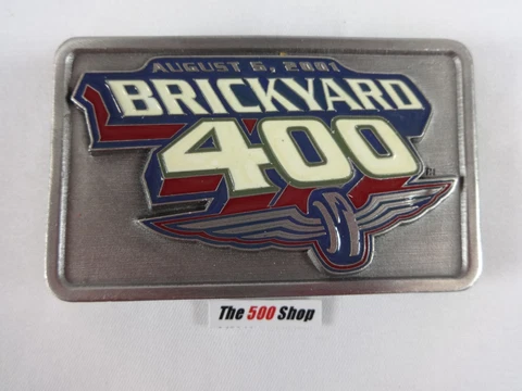 2001 Brickyard 400 Belt Buckle Limited Edition 327 of 500 Pewter Jeff Gordon Cover